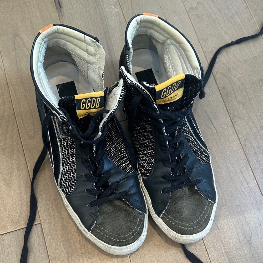Golden Goose Black and Gray High-Top Men’s Sneakers